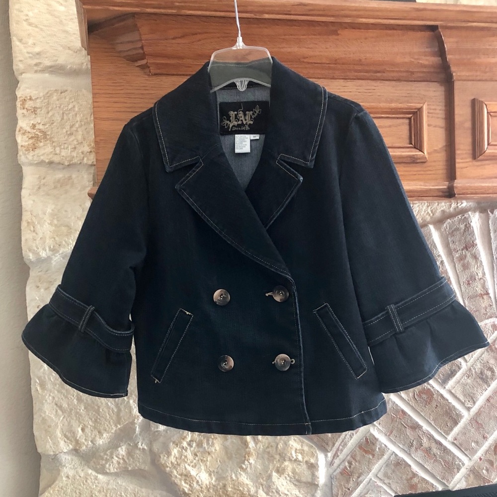 Live a Little Denim Peacoat Jacket